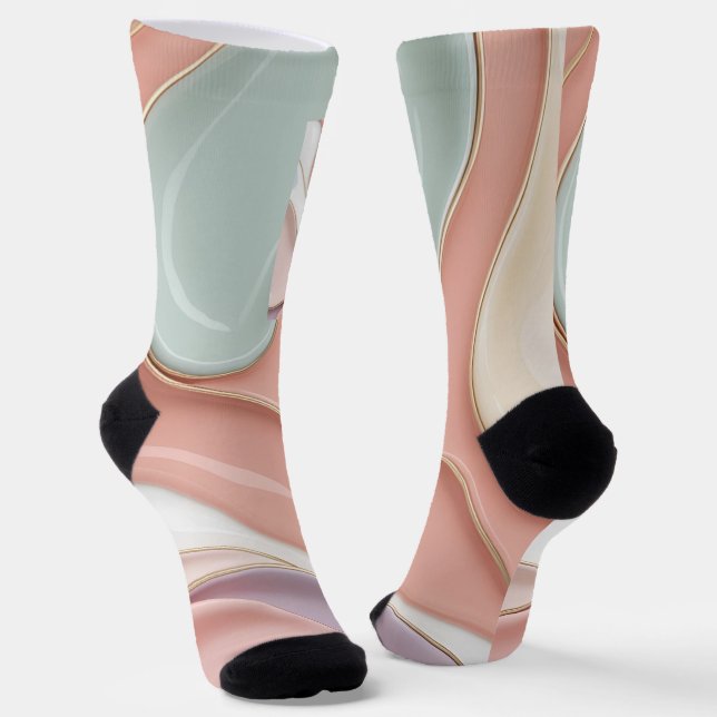 Socken im stilvollen abstrakten Grafikdesign (Gewinkelt)
