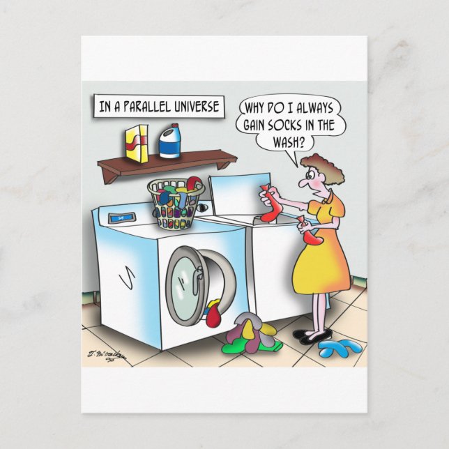 Socken in einem parallelen Universum Postkarte (Vorderseite)