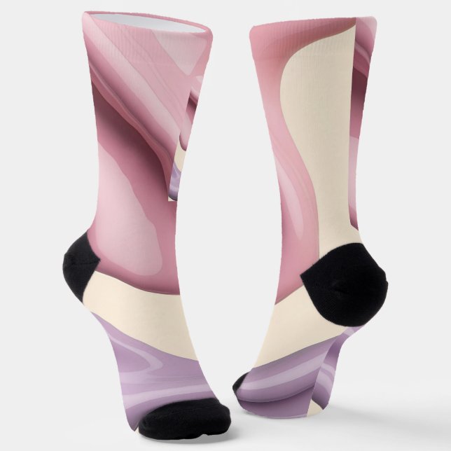 Socken in stilvollem abstraktem Grafikdesign (Gewinkelt)
