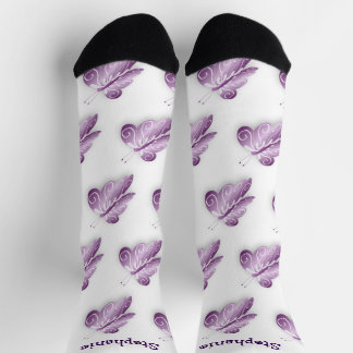 Socken Lila Schmetterlingsdesign