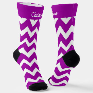 Socken Lila Zickzack-Design