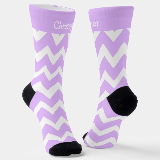 Socken Lila Zickzack-Design (Gewinkelt)