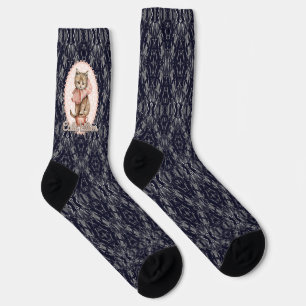 Socken mit Applikation eines kleinen Kätzchens