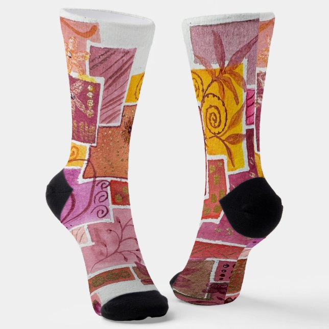 Socken mit Doodles von Jill  (Gewinkelt)