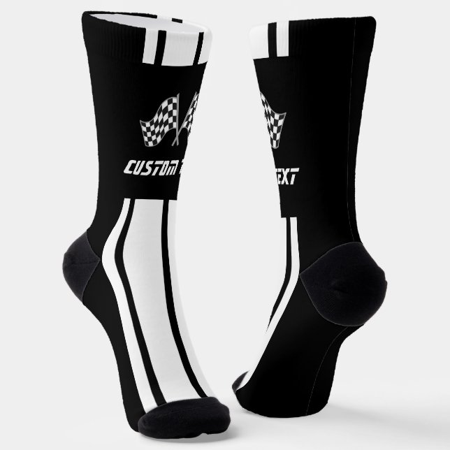 Socken mit doppeltem weißen Streifen Racing Flags (Angled)
