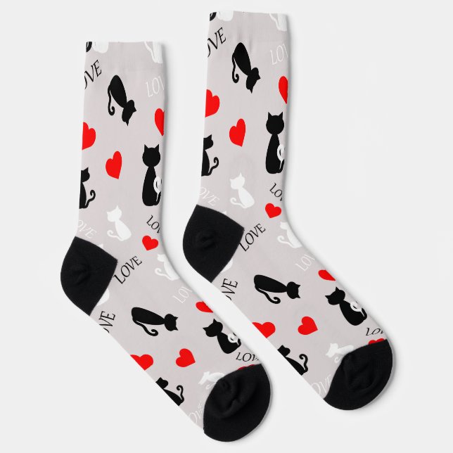 Socken mit Katzen (Rechts)