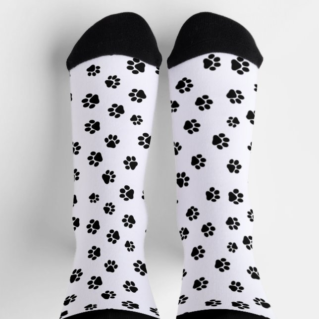 Socken mit schwarzem Pfotenabdruck | Hübsche gemus (Oben)