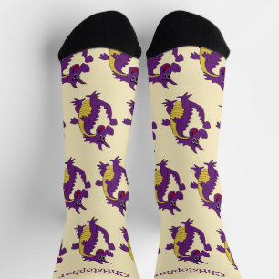Socken mit violettem Drachen-Design