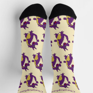 Socken mit violettem Drachen-Design