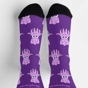 Socken mit violettem Tintenfisch-Design