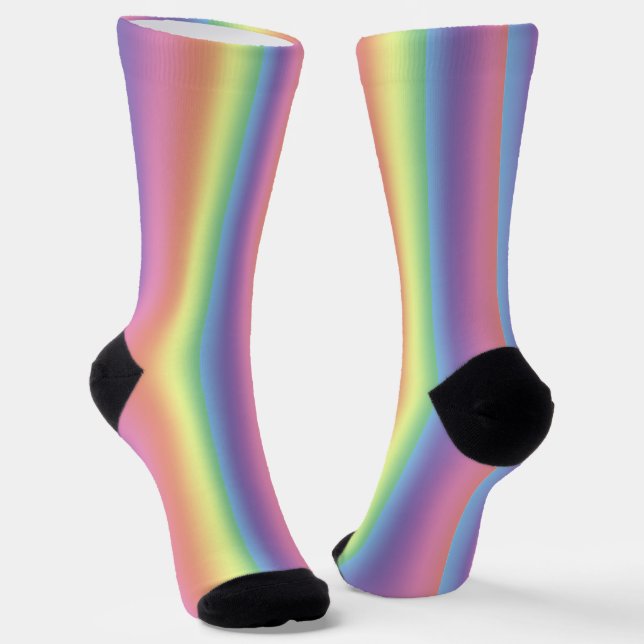 Socken - Rainbow-Pastell-Streifen (vertikal) (Gewinkelt)