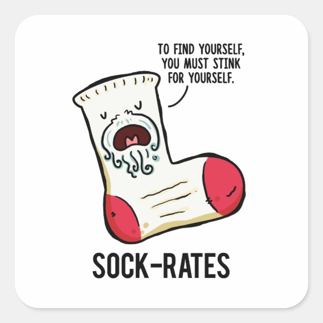 Socken-Rate Funny Philosophy Pun Sticker (Vorderseite)
