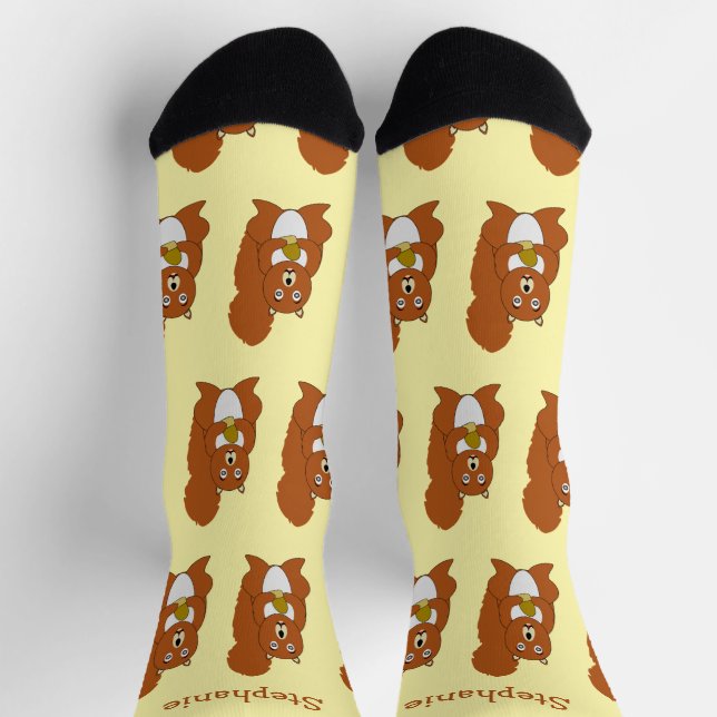 Socken Red Squirrel Design (Oben)