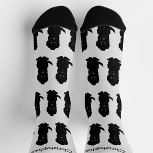 Socken Schwarzes Goldendoodle-Design