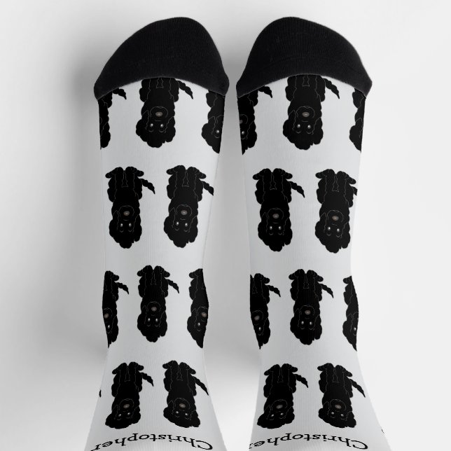 Socken Schwarzes Goldendoodle-Design (Oben)