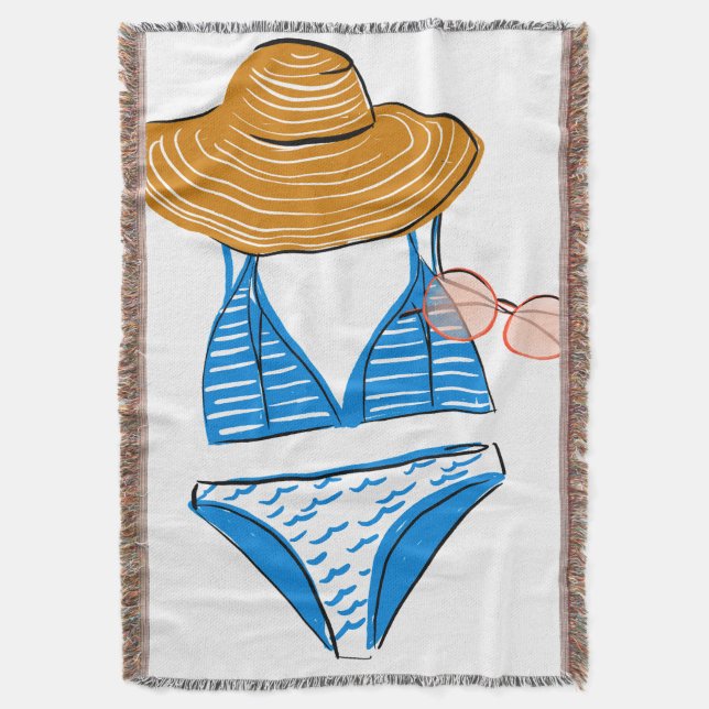 Socken Sie die Sonne hoch - Blue Swimsuit Decke (Vorderseite Vertikal)