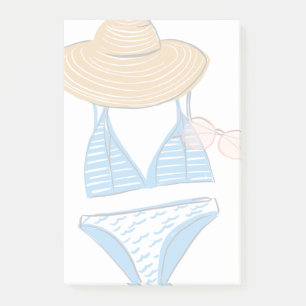Socken Sie die Sonne hoch - Blue Swimsuit Post-it Klebezettel