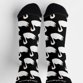 Socken White Swan Design