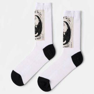 Socken zeigen, dass Katzen und Tai Chi dich glückl