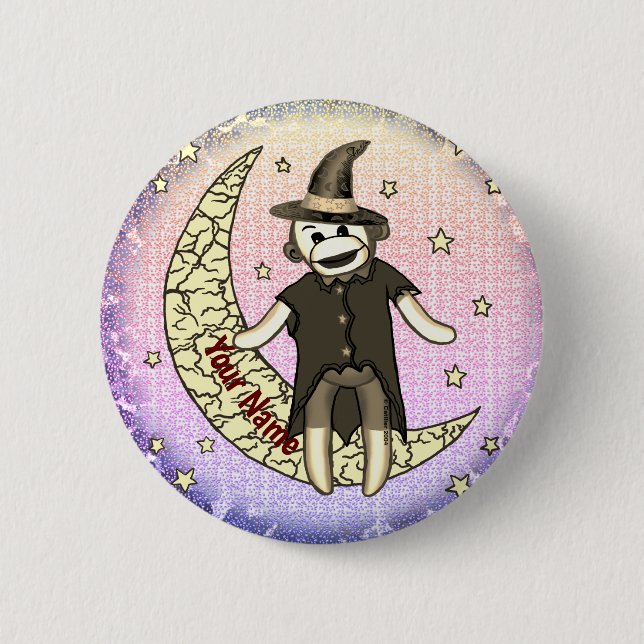 Sockenaffen-Hexe  Button (Vorderseite)