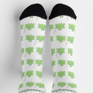 Sockendesign mit Fröschen und Libelle Socken