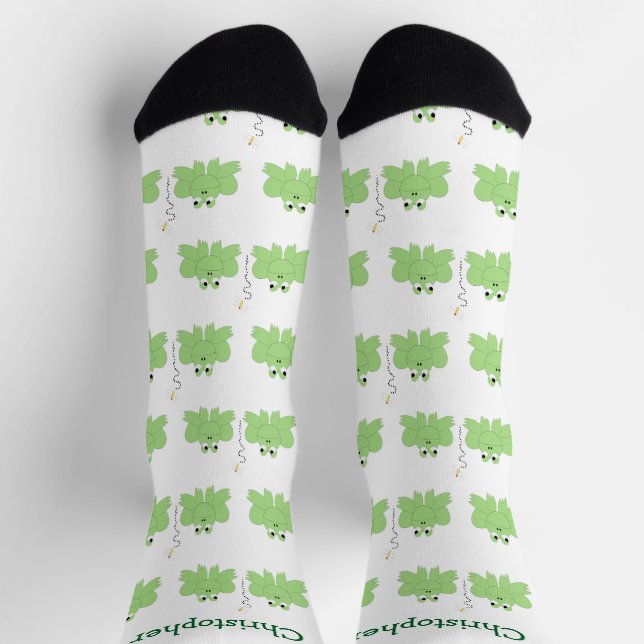 Sockendesign mit Fröschen und Libelle Socken (Oben)