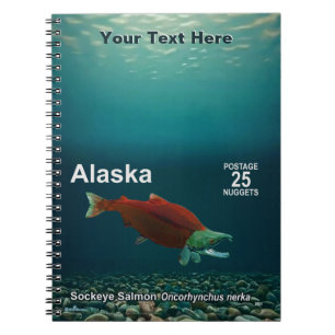 Sockeye Salmon - Alaska Postage Notizblock