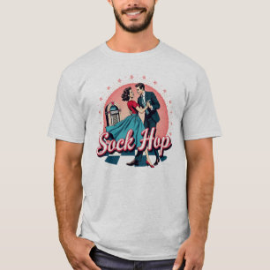 Sockhop 50er Jahre Tanz Retro Paar Grafik T-Shirt