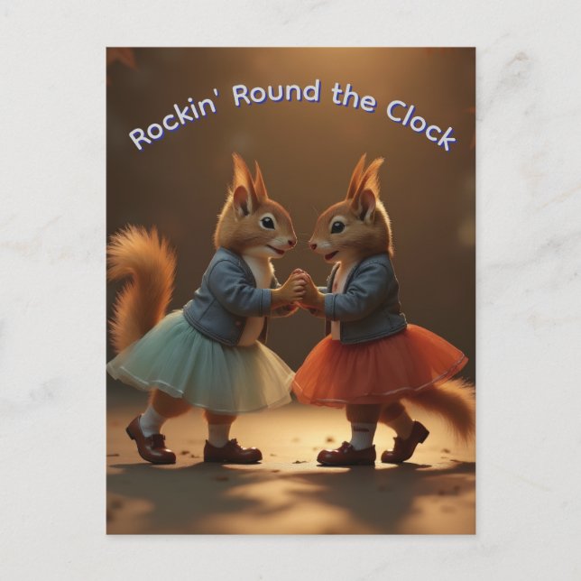 SockHop-Eichhörnchen Postkarte (Vorderseite)