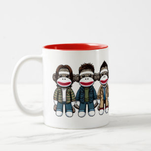 SockMonkey Hunter Brothers und ihr Engel Friend Zweifarbige Tasse