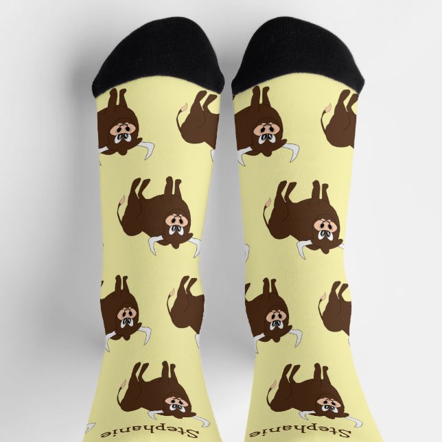 Socks Brown Bull Design Socken (Oben)