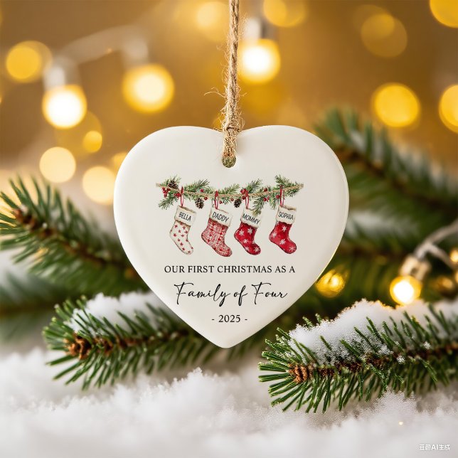 Socks Christmas as a Family of Four Keramik Ornament (Von Creator hochgeladen)