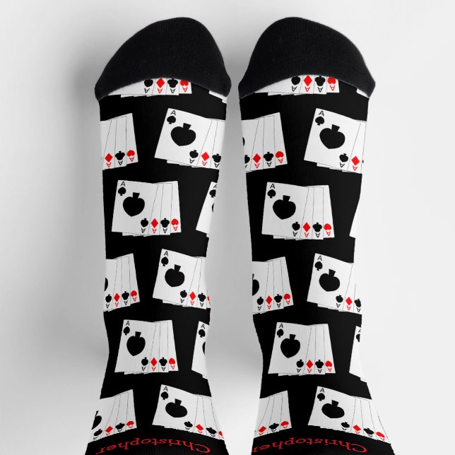 Socks Deck Of Cards Four Aces Design Socken (Oben)