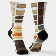 Socks Moderne Herbst Wavy Lines Earth Tones