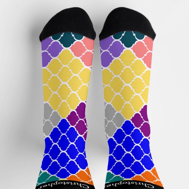 Socks Multi Coloured Moroccan Pattern Design Socken (Oben)