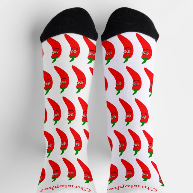 Socks Red Chili Pepper Design Socken (Oben)