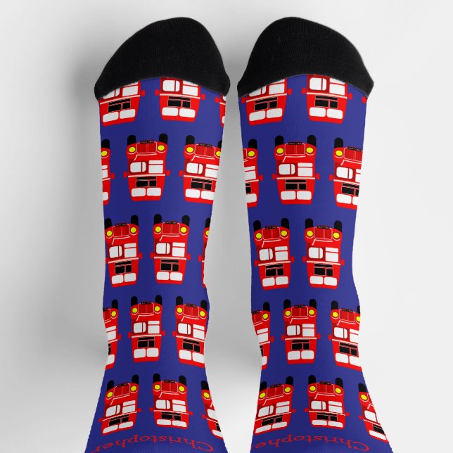 Socks Red Double Decker Design Socken (Oben)