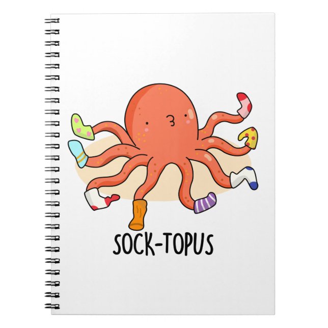 Socktopus Funny Octopus mit Sockenpuppe Notizblock (Vorderseite)