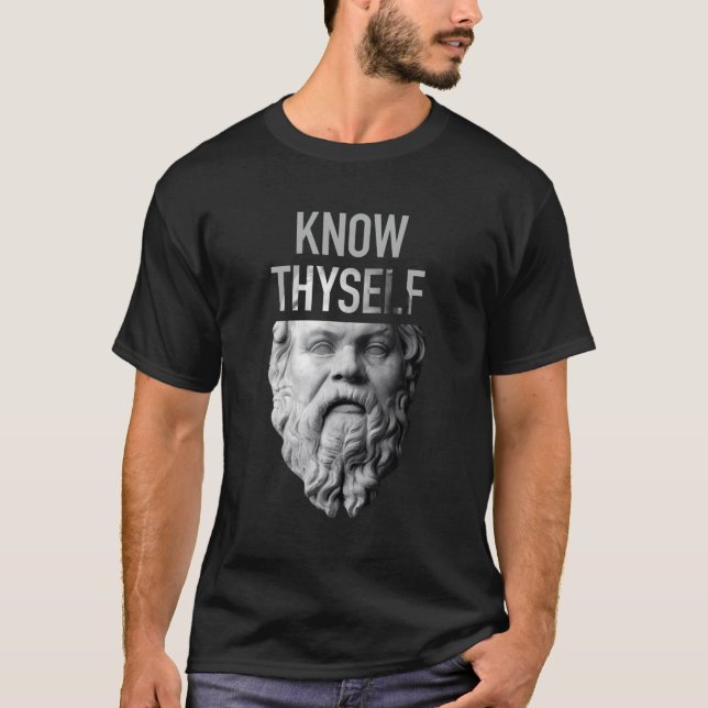 Socrates Delphi Orcale Know Thyself Philosophie Gi T-Shirt (Vorderseite)