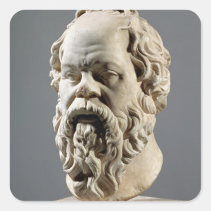 SOCRATES, Marmorkopf, Kopie von einer Bronze von Quadratischer Aufkleber