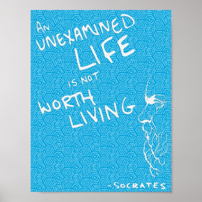 Socrates' "Unexamined Life" Quote Poster (Tile) (Vorne)