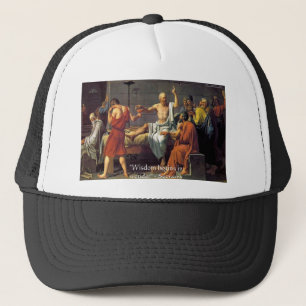 Socrates "Weisheit/Wunder" Zitat Geschenke T-Shirt Truckerkappe