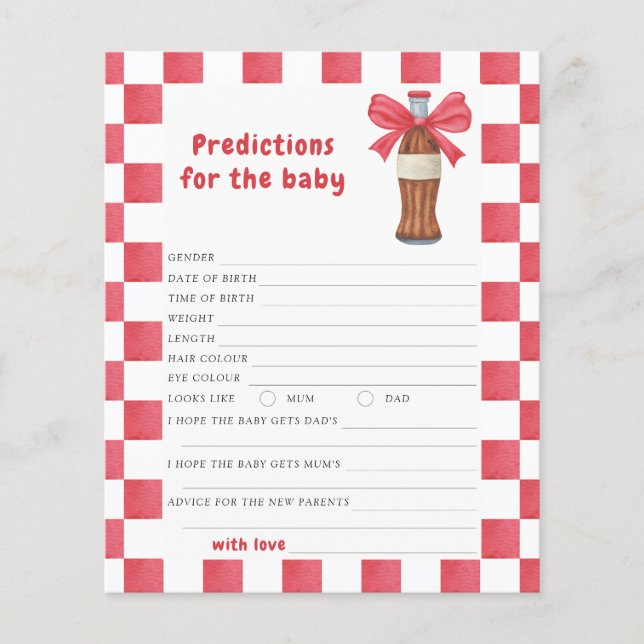 Soda baby shower Predictions and advice baby (Vorderseite)