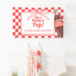 Soda-Baby-Shower Sie ist bereit zu platzen Willkom Banner