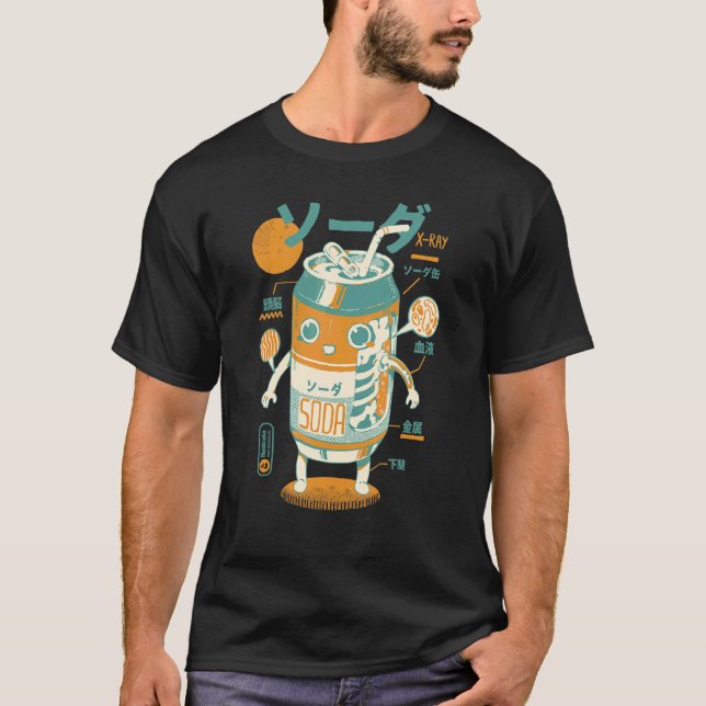 Soda Can X Ray Sci fi Japanese Soda Anatomy   Drin T-Shirt (Vorderseite)