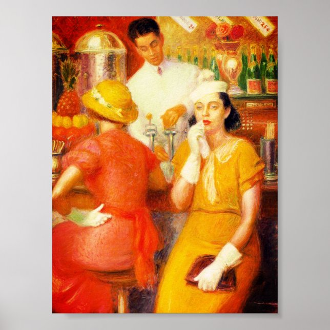 Soda Fountain - William Glackens (1935) Poster (Vorne)