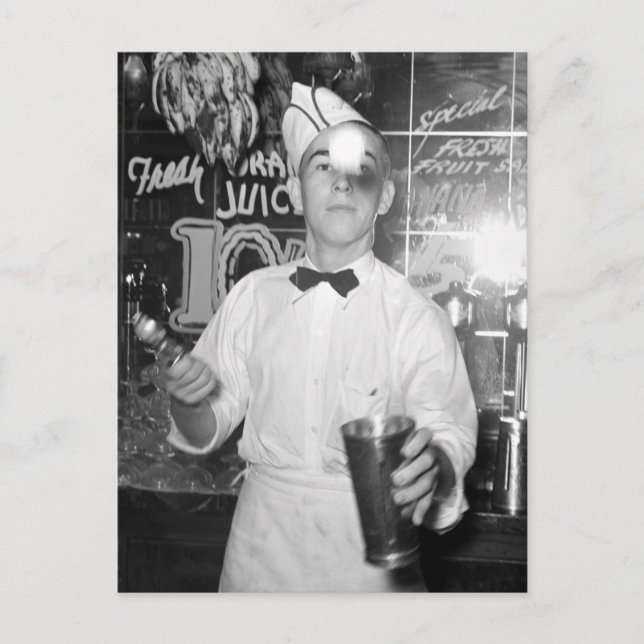 Soda Jerk, 1930er Postkarte (Vorderseite)
