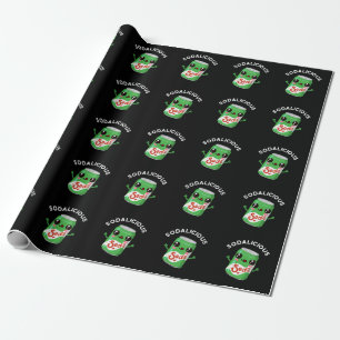 Soda licious Funny Soda Pop Pun Dark BG Geschenkpapier