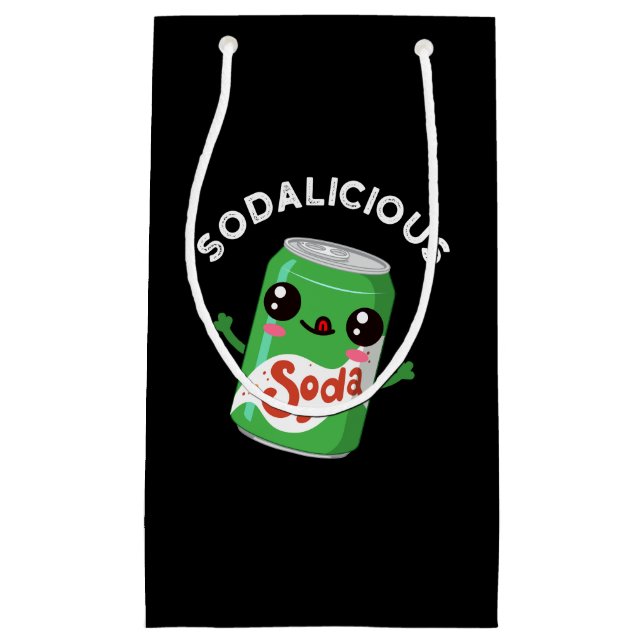 Soda licious Funny Soda Pop Pun Dark BG Kleine Geschenktüte (Vorderseite)