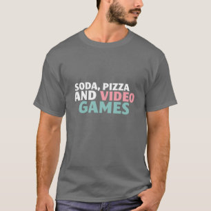 Soda, Pizza und Videospiel-lustiges Shirt für